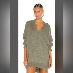 Young Fabulous & Broke Olive V-Neck Sweater Dress